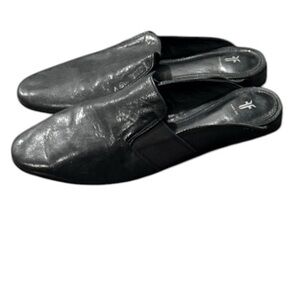 Frye Black Leather Mules